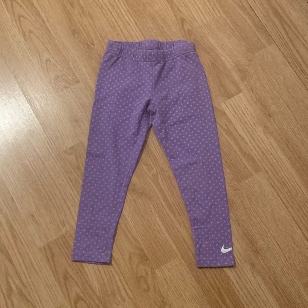 🟣 [2/$25] NIKE GIRLS POLKA DOT KIDS LEGGINGS - KIDS SIZE SMALL (4-5 YEARS OLD)